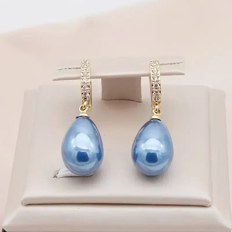 Pendientes de Aro Azul Oceánico | Oro
