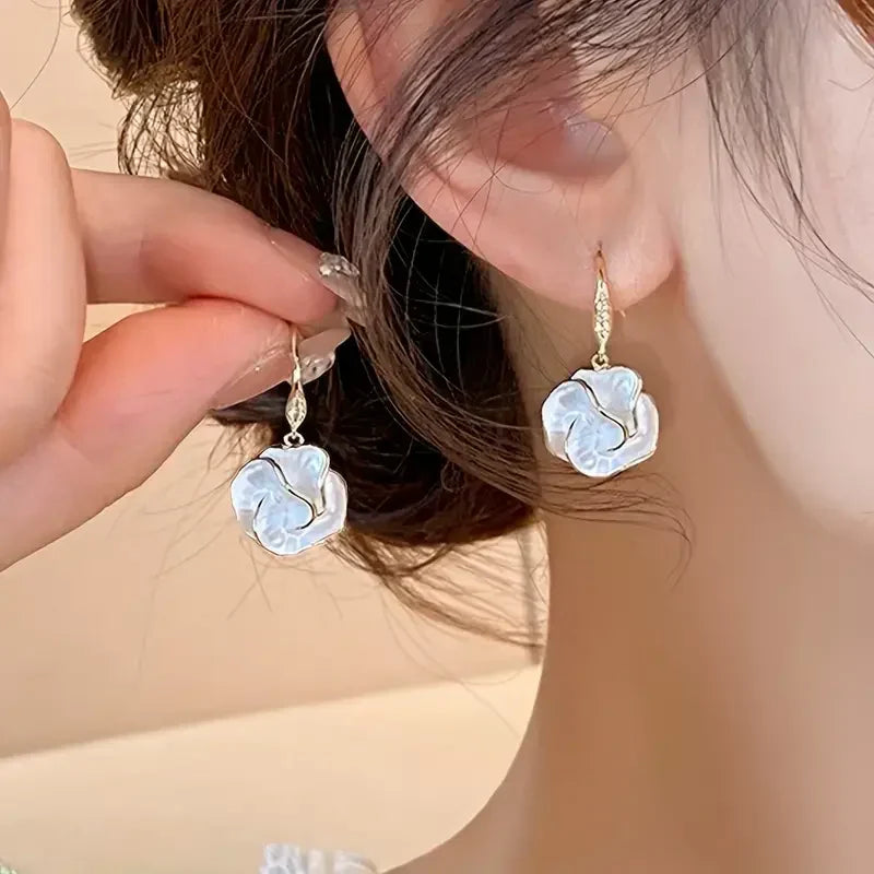 Aros Espirales Blancos | Oro
