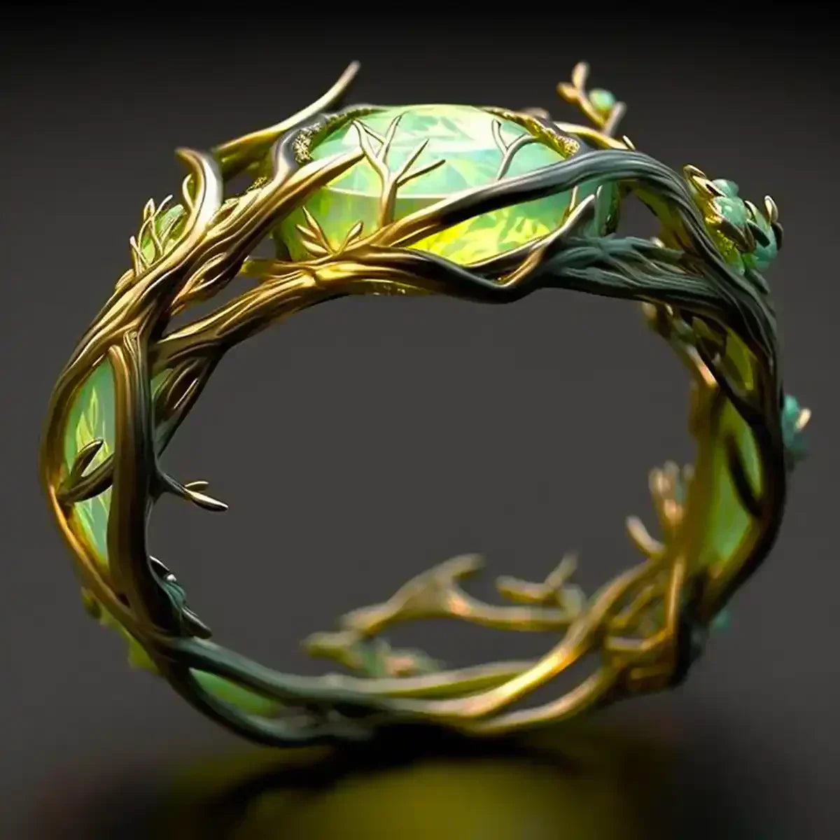 Anillo de Flor Verdante | Guld