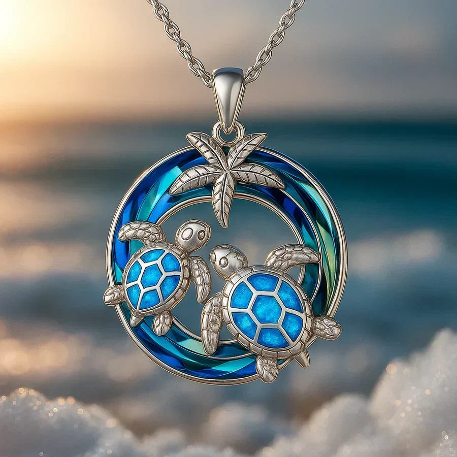 Collar de Tortuga de Marea | Oro Blanco