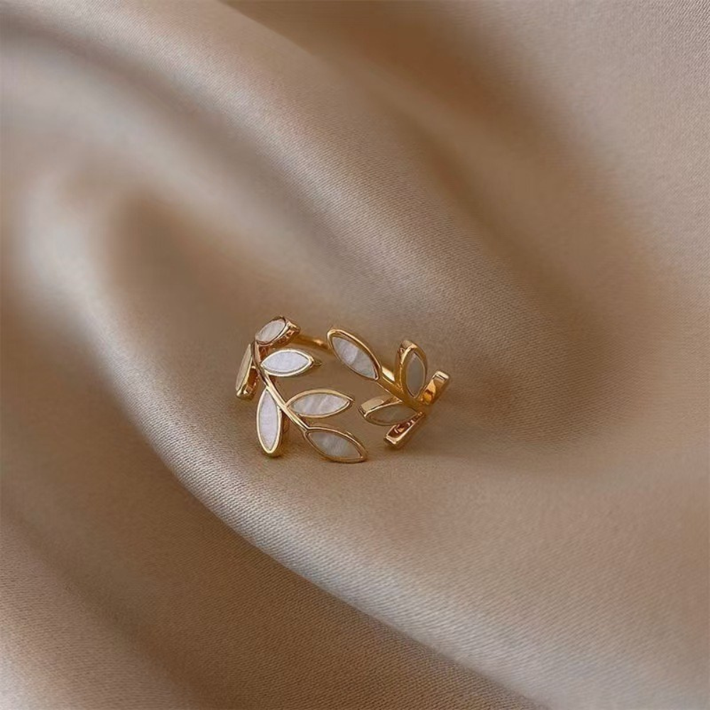 Anillo Abierto de Hoja Delicada Neraya | Guld